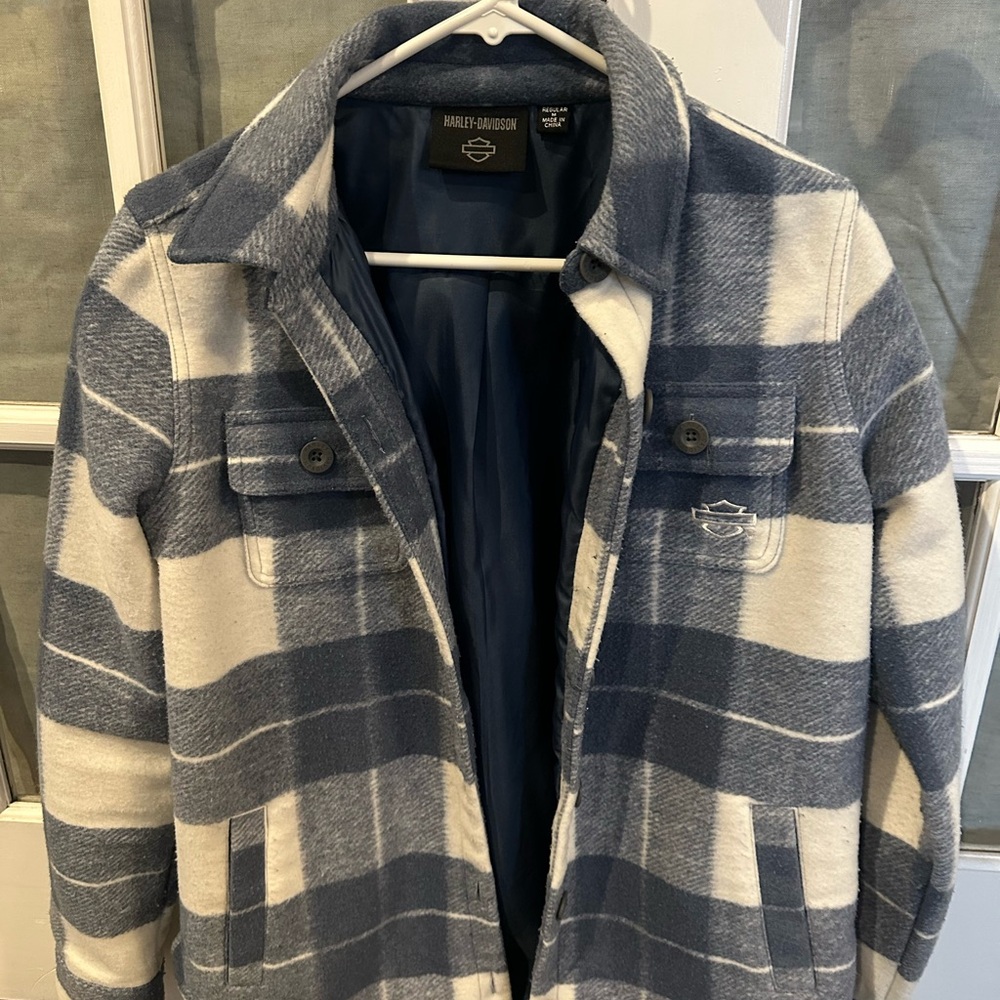 Harley-Davidson Blue and White Plaid Jacket